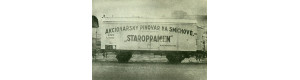 Stavebnice chladicího vozu na pivo Staropramen, bílý vůz, zelený nápis, TT, DK model TT0641
