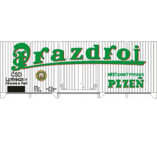 Stavebnice chladicího vozu na pivo ČSD Prazdroj, s brzdařskou budkou, TT, DK model TT0662