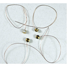 Mosazná pouzdra pro uložení dvojkolí, s vodičem, 4 kusy, N, PEHO 021