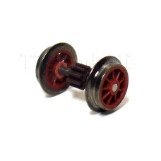 Náhradní díl, hnané dvojkolí pro tendr parní lokomotivu řady 01, bez bandáže, červenohnědé, TT, Tillig 204142