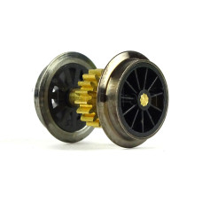 Náhradní díl, hnací dvojkolí bez bandáže pro lokomotivu E 44, černá loukoťová kola, TT, Tillig 207440