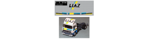 Obtisk - pruh na kabinu LIAZ, žlutá+modrá+černá, spojler, TT, Štěpnička D042c