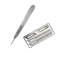 Pilkový skalpel s násadkou, sada č. 1, 4 různé listy, Modelcraft PKN0008K