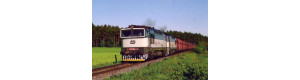 Pohlednice, motorové lokomotivy 753.099 a 753.060 u Zbůchu - květen 2001, Corona CPV037
