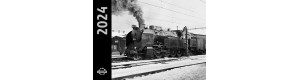 Kalendář nástěnný 2024, A3, parní lokomotivy, Ondřej Řepka, DOPRODEJ, Corona