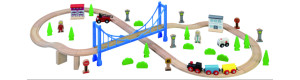 Vláčkodráha s visutým mostem, 57 dílů, Maxim 50138